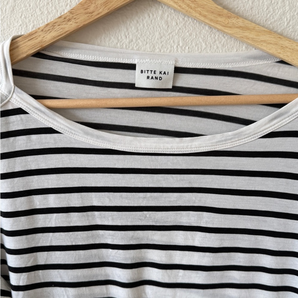 Black and White Striped Women's Top